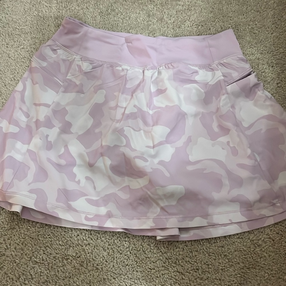 Girls skirt purple and white camo print